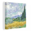 MuchoWow Tableau Sur Toile Champ De Blé Avec Cyprès - Vincent Van Gogh Decora...