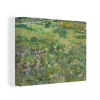 MuchoWow Tableau Sur Toile Champ D'herbe Avec Des Fleurs Et Des Papillons - Vin...