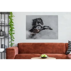 MuchoWow Tableau Sur Toile Cheval - Fumée - Noir Decoration Murale 120x90 Cm -Dekliktableau Magasin tableau sur toile cheval fumee noir decoration murale 120x90 cm 12473382 33288400 1140x1140