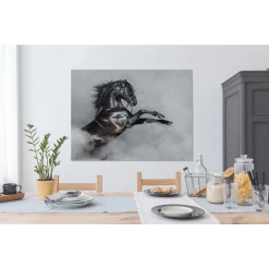 MuchoWow Tableau Sur Toile Cheval - Fumée - Noir Decoration Murale 120x90 Cm -Dekliktableau Magasin tableau sur toile cheval fumee noir decoration murale 120x90 cm 12473382 33288402 1140x1140