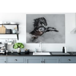 MuchoWow Tableau Sur Toile Cheval - Fumée - Noir Decoration Murale 120x90 Cm -Dekliktableau Magasin tableau sur toile cheval fumee noir decoration murale 120x90 cm 12473382 33288404 1140x1140