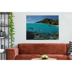 MuchoWow Tableau Sur Toile Corail - Requins - Mer Decoration Murale 120x90 Cm -Dekliktableau Magasin tableau sur toile corail requins mer decoration murale 120x90 cm 12445982 33205006 1140x1140