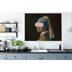 MuchoWow Tableau Sur Toile Fille Avec Une Boucle D'oreille En Perle - Vermeer -... -Dekliktableau Magasin tableau sur toile fille avec une boucle doreille en perle vermeer rose decoration murale 120x90 cm 12478974 33305858 1140x1140