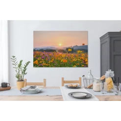 MuchoWow Tableau Sur Toile Fleurs - Coucher De Soleil - Montagne Decoration Mur... -Dekliktableau Magasin tableau sur toile fleurs coucher de soleil montagne decoration murale 120x80 cm 12466280 33266374 1140x1140