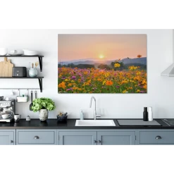 MuchoWow Tableau Sur Toile Fleurs - Coucher De Soleil - Montagne Decoration Mur... -Dekliktableau Magasin tableau sur toile fleurs coucher de soleil montagne decoration murale 120x80 cm 12466280 33266376 1140x1140