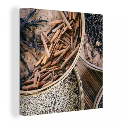 MuchoWow Tableau Sur Toile Herbes Dans La Plantation De Café Decoration Murale...