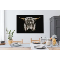 MuchoWow Tableau Sur Toile Highlander écossais - Portrait - Noir - Blanc Decor... -Dekliktableau Magasin tableau sur toile highlander ecossais portrait noir blanc decoration murale 140x90 cm 12451368 33221378 1140x1140