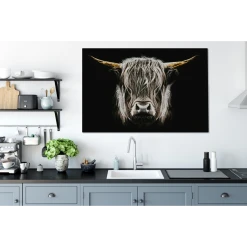 MuchoWow Tableau Sur Toile Highlander écossais - Portrait - Noir - Blanc Decor... -Dekliktableau Magasin tableau sur toile highlander ecossais portrait noir blanc decoration murale 140x90 cm 12451368 33221380 1140x1140
