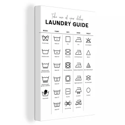 MuchoWow Tableau Sur Toile Instructions De Lavage - Lave-linge - Symboles Decor...