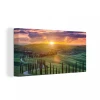 MuchoWow Tableau Sur Toile Italie - Coucher De Soleil - Toscane Decoration Mura...