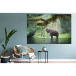 MuchoWow Tableau Sur Toile Jungle - Éléphant - Eau Decoration Murale 150x100 ... -Dekliktableau Magasin tableau sur toile jungle lephant eau decoration murale 150x100 cm 12459300 33245072 1140x1140