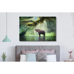 MuchoWow Tableau Sur Toile Jungle - Éléphant - Eau Decoration Murale 150x100 ... -Dekliktableau Magasin tableau sur toile jungle lephant eau decoration murale 150x100 cm 12459300 33245074 1140x1140