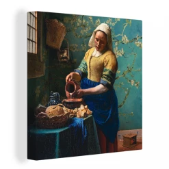 MuchoWow Tableau Sur Toile Laitière - Fleur D'amandier - Vieux Maîtres Decora...