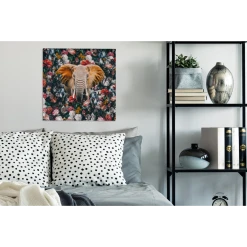 MuchoWow Tableau Sur Toile Éléphant - Fleurs - Tasse Decoration Murale 50x50 ... -Dekliktableau Magasin tableau sur toile lephant fleurs tasse decoration murale 50x50 cm 12441476 33191344 1140x1140