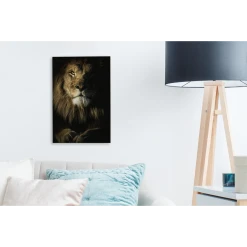 MuchoWow Tableau Sur Toile Lion - Lumière - Noir Decoration Murale 20x30 Cm -Dekliktableau Magasin tableau sur toile lion lumiere noir decoration murale 20x30 cm 12471456 33282464 1140x1140