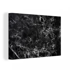 MuchoWow Tableau Sur Toile Marbre - Motifs - Noir - Blanc Decoration Murale 140...