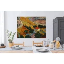 MuchoWow Tableau Sur Toile Paysage Avec Une Maison Et Un Laboureur - Vincent Va... -Dekliktableau Magasin tableau sur toile paysage avec une maison et un laboureur vincent van gogh decoration murale 120x90 cm 12480050 33309266 1140x1140