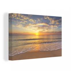 MuchoWow Tableau Sur Toile Plage - Coucher De Soleil - Mer Decoration Murale 30...