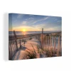 MuchoWow Tableau Sur Toile Plage - Mer - Dune - Coucher De Soleil Decoration Mu...