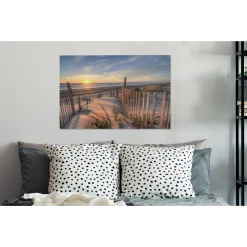 MuchoWow Tableau Sur Toile Plage - Mer - Dune - Coucher De Soleil Decoration Mu... -Dekliktableau Magasin tableau sur toile plage mer dune coucher de soleil decoration murale 90x60 cm 12463918 33259186 1140x1140