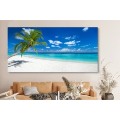 MuchoWow Tableau Sur Toile Plage - Mer - Palmier - Île Decoration Murale 160x8... -Dekliktableau Magasin tableau sur toile plage mer palmier le decoration murale 160x80 cm 12467490 33270152 1140x1140