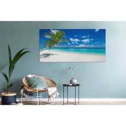 MuchoWow Tableau Sur Toile Plage - Mer - Palmier - Île Decoration Murale 160x8... -Dekliktableau Magasin tableau sur toile plage mer palmier le decoration murale 160x80 cm 12467490 33270154 1140x1140