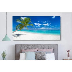 MuchoWow Tableau Sur Toile Plage - Mer - Palmier - Île Decoration Murale 160x8... -Dekliktableau Magasin tableau sur toile plage mer palmier le decoration murale 160x80 cm 12467490 33270156 1140x1140