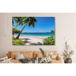 MuchoWow Tableau Sur Toile Plage - Mer - Palmiers - Soleil Decoration Murale 15... -Dekliktableau Magasin tableau sur toile plage mer palmiers soleil decoration murale 150x100 cm 12450382 33218478 1140x1140
