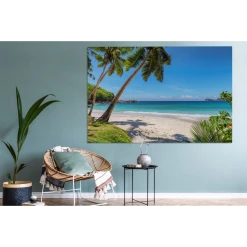 MuchoWow Tableau Sur Toile Plage - Mer - Palmiers - Soleil Decoration Murale 15... -Dekliktableau Magasin tableau sur toile plage mer palmiers soleil decoration murale 150x100 cm 12450382 33218480 1140x1140