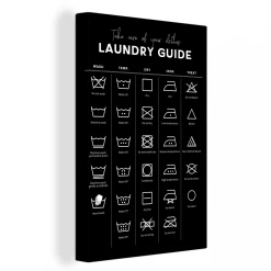 MuchoWow Tableau Sur Toile Symboles D'entretien Des Tissus - Instructions De La...