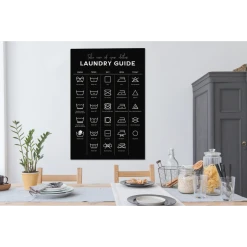 MuchoWow Tableau Sur Toile Symboles D'entretien Des Tissus - Instructions De La... -Dekliktableau Magasin tableau sur toile symboles dentretien des tissus instructions de lavage machine a laver decoration murale 90x140 cm 12450316 33218272 1140x1140