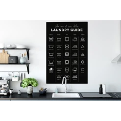 MuchoWow Tableau Sur Toile Symboles D'entretien Des Tissus - Instructions De La... -Dekliktableau Magasin tableau sur toile symboles dentretien des tissus instructions de lavage machine a laver decoration murale 90x140 cm 12450316 33218274 1140x1140