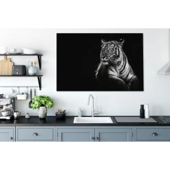 MuchoWow Tableau Sur Toile Tigre - Animaux - Noir - Blanc Decoration Murale 140... -Dekliktableau Magasin tableau sur toile tigre animaux noir blanc decoration murale 140x90 cm 12475924 33296356 1140x1140