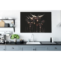 MuchoWow Tableau Sur Toile Vache - Watussi - Noir - Cornes Decoration Murale 12... -Dekliktableau Magasin tableau sur toile vache watussi noir cornes decoration murale 120x80 cm 12461172 33250850 1140x1140