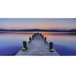 Decoshop26 Tableau Toile Image Murale LED Motif Ponton Sur Mer Minuterie 110x555c...