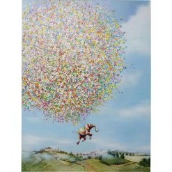 Karedesign Tableau Touched éléphant Fleurs Jour 80x100cm Kare Design