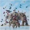 Karedesign Tableau Touched éléphants Et Papillons 120x120cm Kare Design