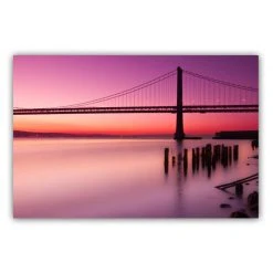 DECLIKTABLEAU Tableau Villes Coucher De Soleil Sur Pont L.80 X H.55 Cm