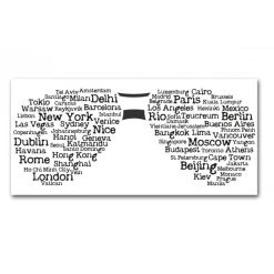 DECLIKTABLEAU Tableau Villes Lunettes Bicolore L.80 X 40 Cm