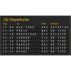 DECLIKTABLEAU Tableau Villes Panneau Aéroport L.80 X H.55 Cm