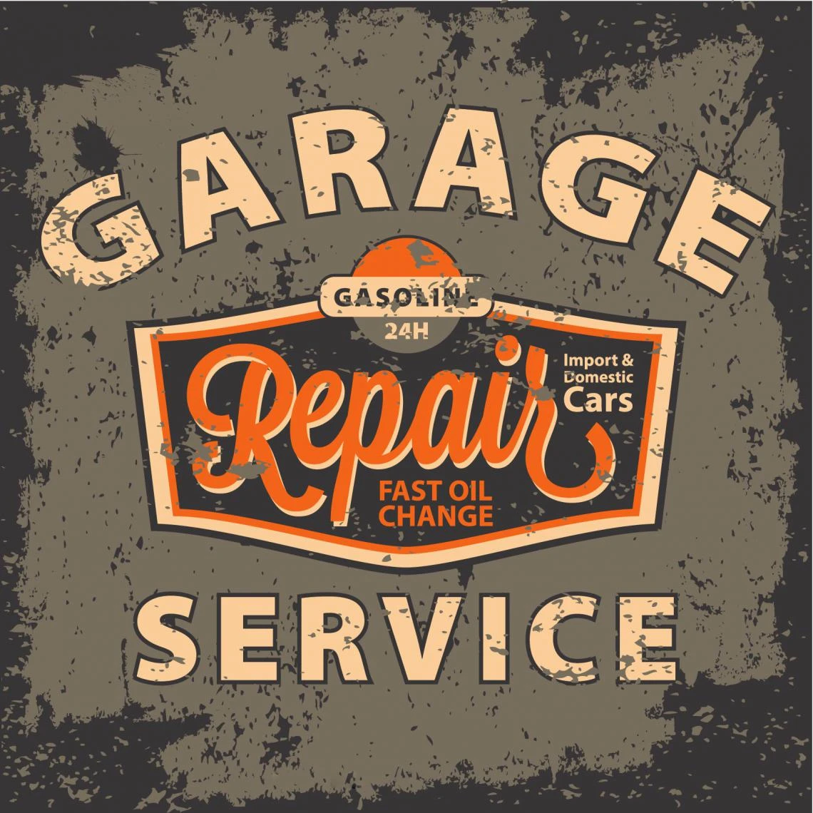 DECLIKTABLEAU Tableau Vintage Garage Repair Service 50X50 – Image 3