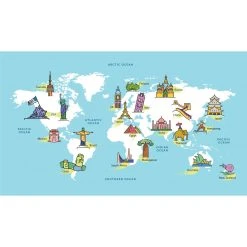 DECLIKTABLEAU Tableau Voyage World Map 80x55