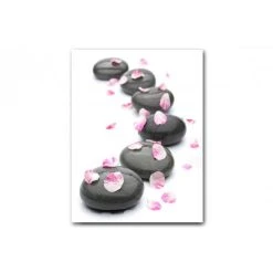 DECLIKTABLEAU Tableau Zen Chemin De Galets Fleuris L.55 X H.80 Cm