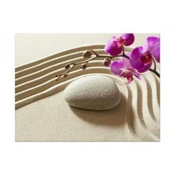 DECLIKTABLEAU Tableau Zen Galet De Sable Et Orchidée L.55 X H.80 Cm