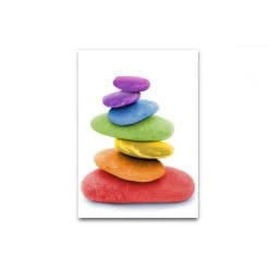 DECLIKTABLEAU Tableau Zen Galets Multicolores Superposés L.55 X H.80 Cm