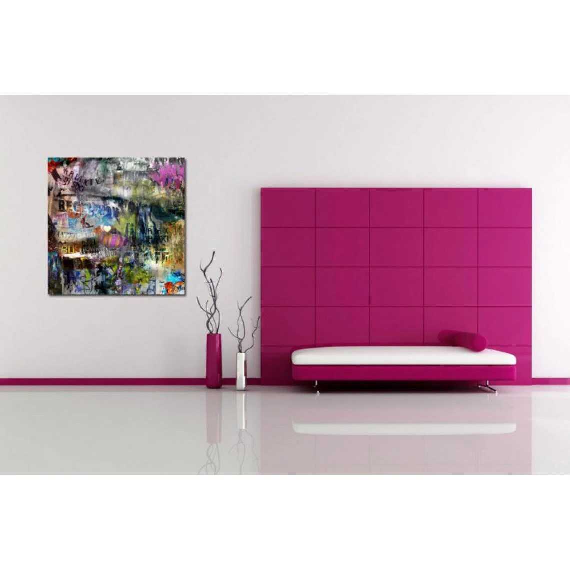 DECLIKTABLEAU Tableau Abstrait Ton Multicolore My Life 80X80 Cm 2 DECLIKTABLEAU Tableau Abstrait Ton Multicolore My Life 80X80 Cm – Image 2