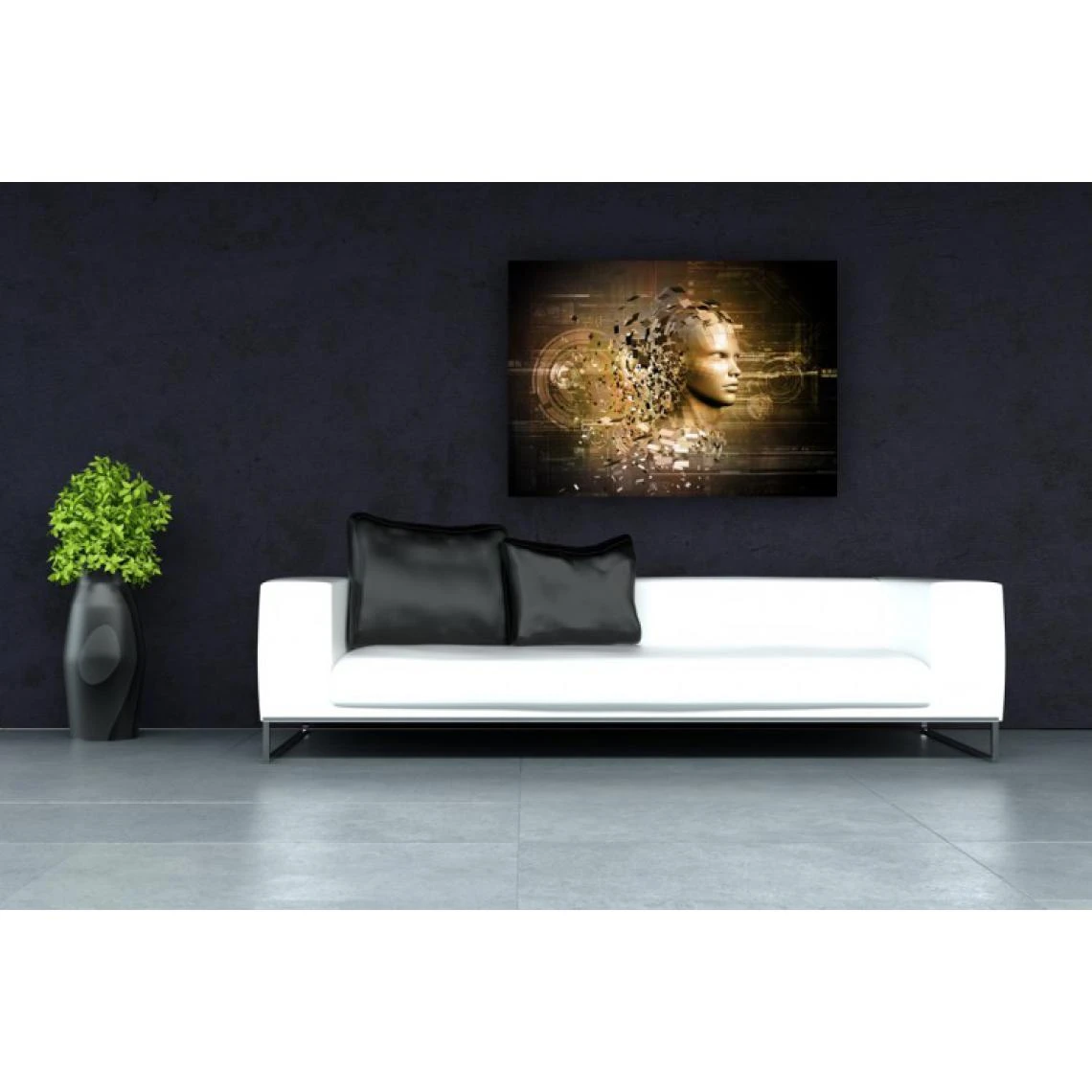 DECLIKTABLEAU Tableau Abstrait Femme Dorée En Morceau X L.80 X H.55 Cm 2 DECLIKTABLEAU Tableau Abstrait Femme Dorée En Morceau X L.80 X H.55 Cm – Image 2