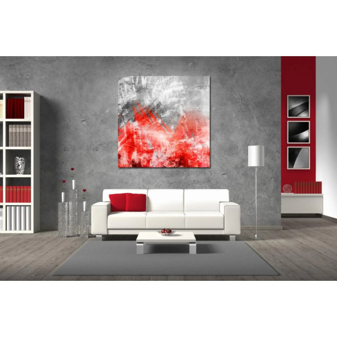 DECLIKTABLEAU Tableau Abstrait Ton Rouge Phoenix 60X60 Cm 3 DECLIKTABLEAU Tableau Abstrait Ton Rouge Phoenix 60X60 Cm – Image 3