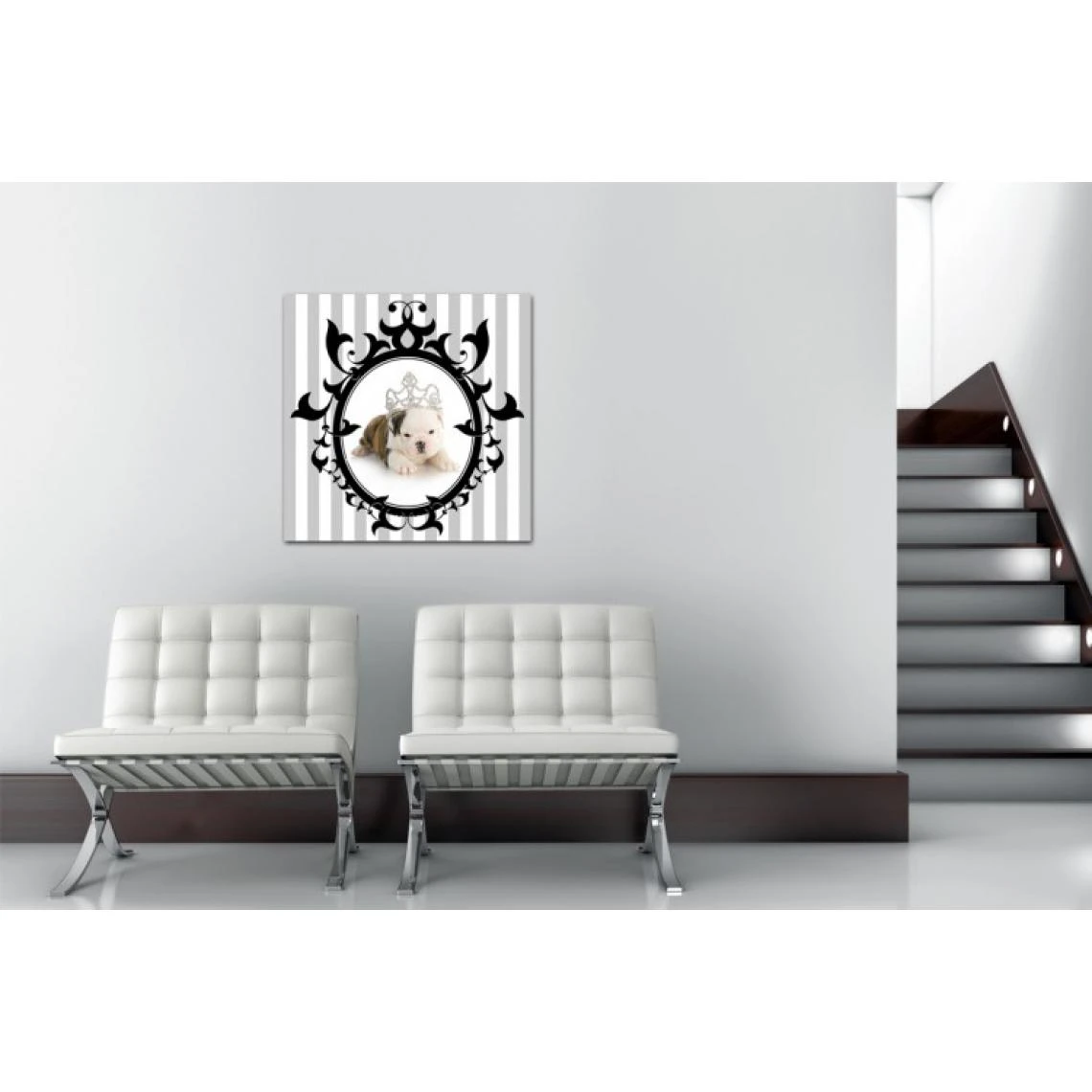 DECLIKTABLEAU Tableau Baroque Chien Princesse Encadré 60X60 Cm 3 DECLIKTABLEAU Tableau Baroque Chien Princesse Encadré 60X60 Cm – Image 3