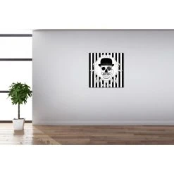 DECLIKTABLEAU Tableau Baroque Rayures Blanches Et Noires Tête De Mort Gentleman 50X... -Dekliktableau Magasin tableaux baroques multicolore tableaux design 12473 1140x1140 1